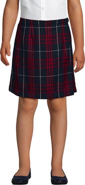 Lands' End School Uniform Girls Plaid A Line Tab Skort Top of Knee