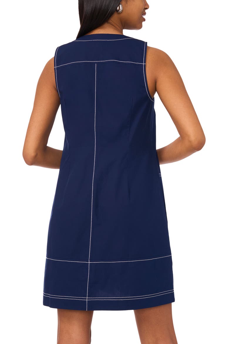 Sleeveless Zip Through A-Line Minidress, Alternate, color, CLASSIC NAVY