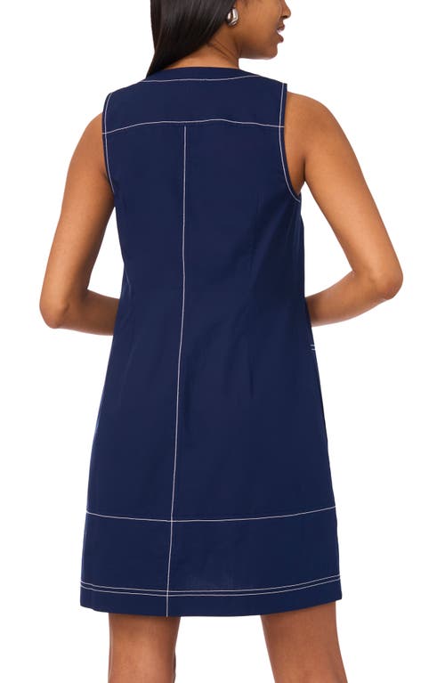 Halogen ® Sleeveless Zip Through A-line Minidress In Blue