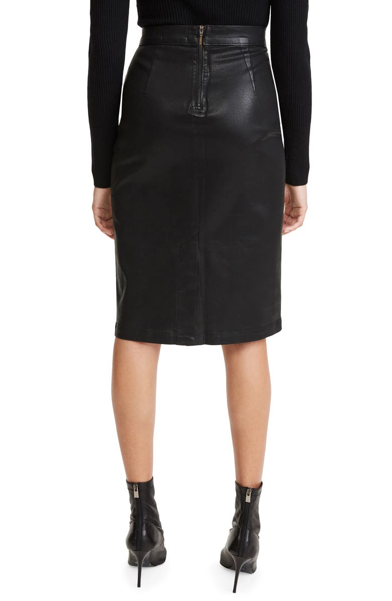 JEN7 by 7 For All Mankind Coated Denim Pencil Skirt, Alternate, color,