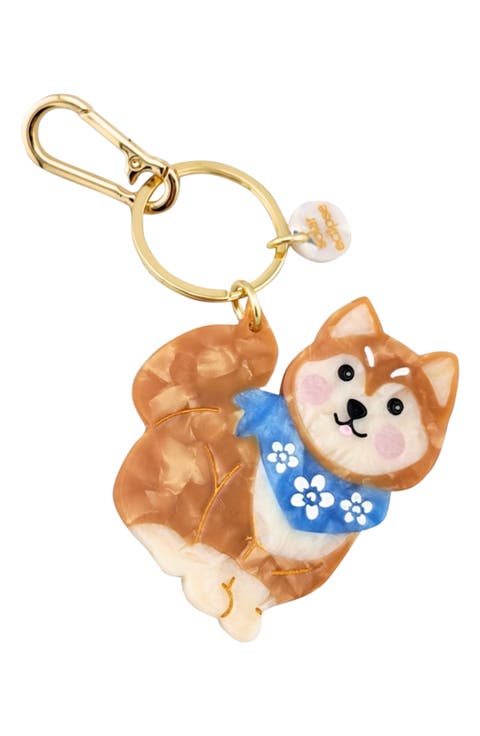 Hand Painted Lucky Dog Key Chain Bag Charm
