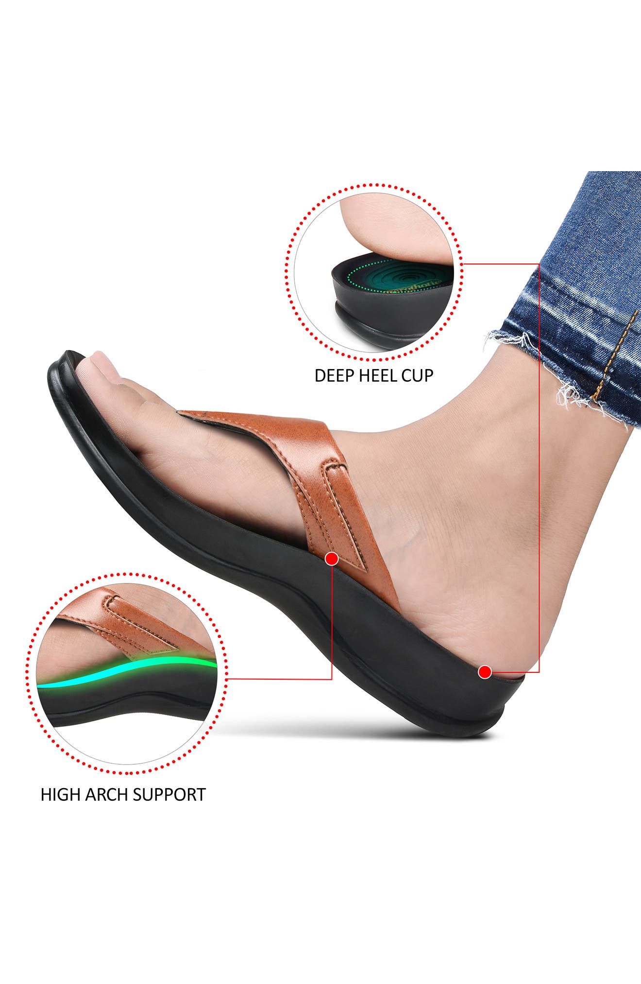 Algiz Waterproof Flip Flop, Alternate, color, TAN