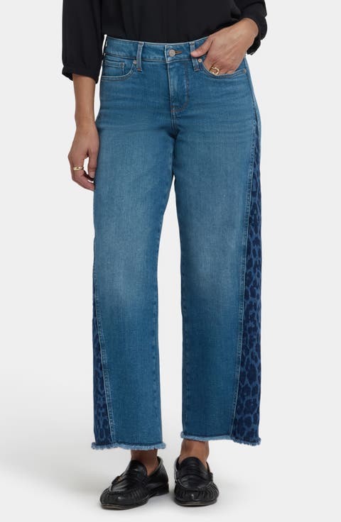 Teresa Contrast Panel Wide Leg Jeans (Regular & Petite)