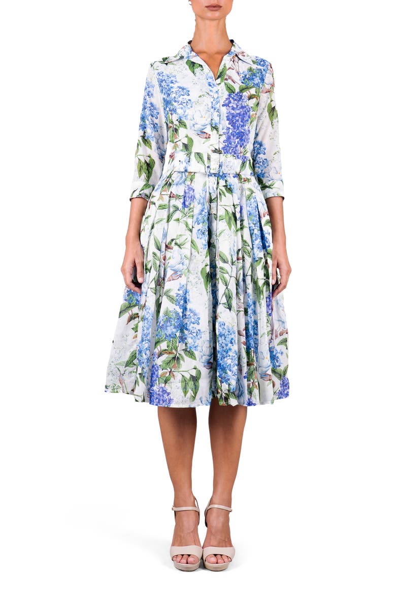 Lilac Heaven New Midi Shirtdress, Main, color, White Aqua