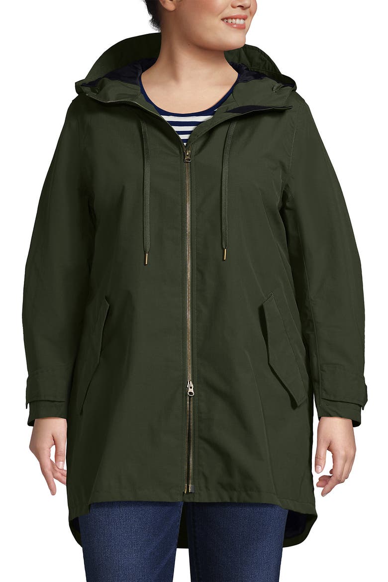 Squall A-Line Rain Jacket, Main, color, Darkest Olive