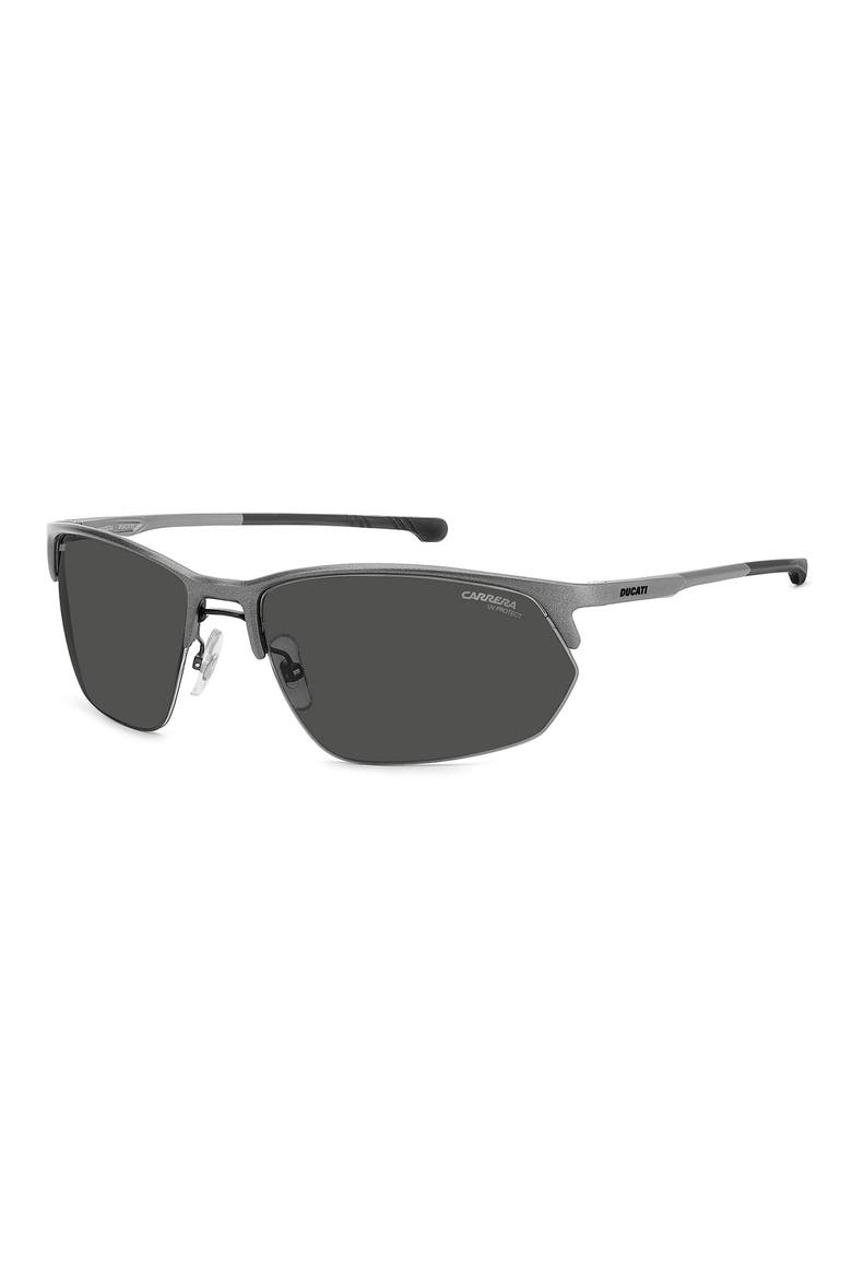 65mm Oversize Rectangular Sunglasses, Alternate, color, MATTE DARK RUTHENIUM/ GREY