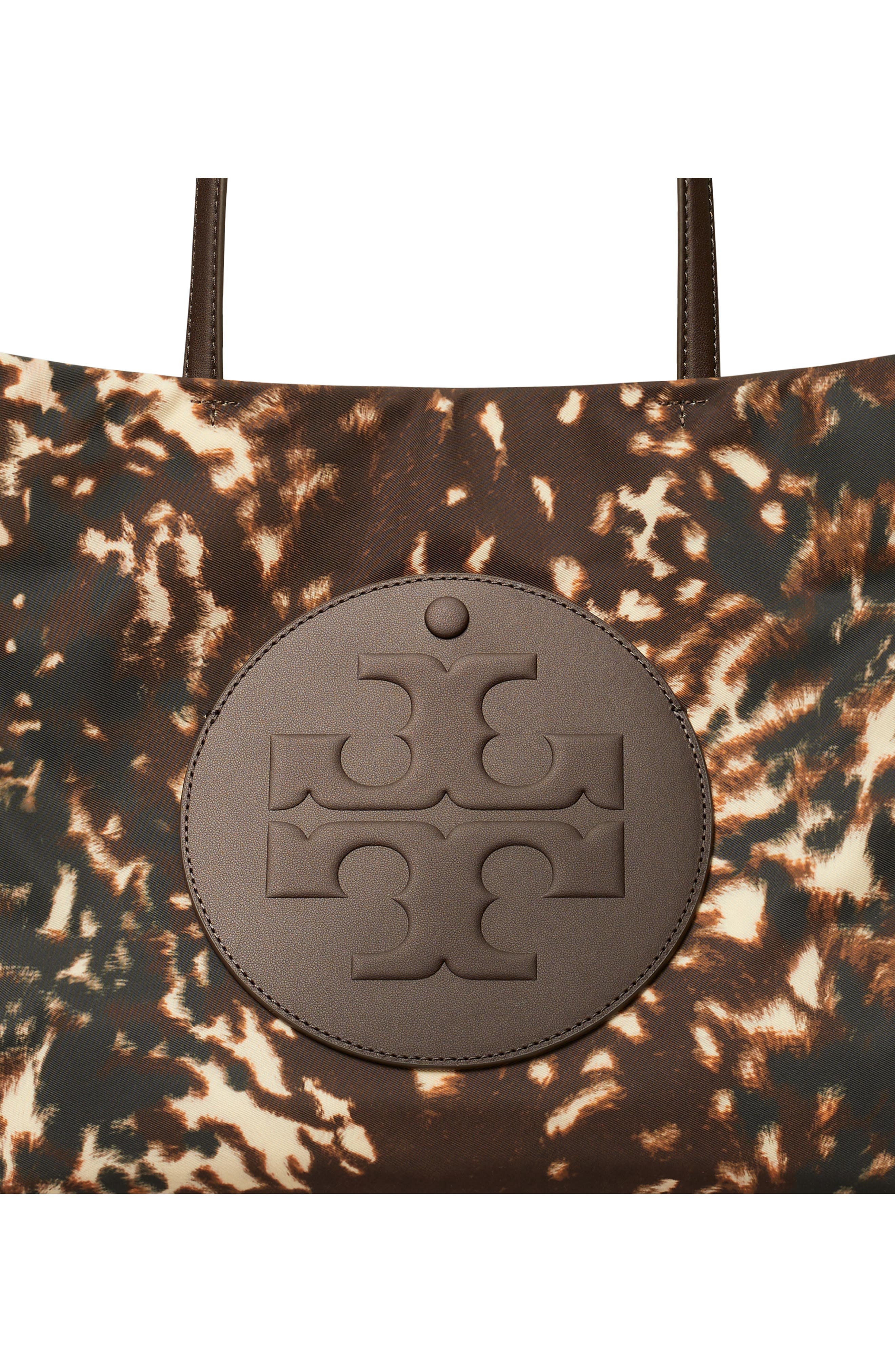 Tory Burch Small Ella Printed Tote, Alternate, color, Fall Fawn