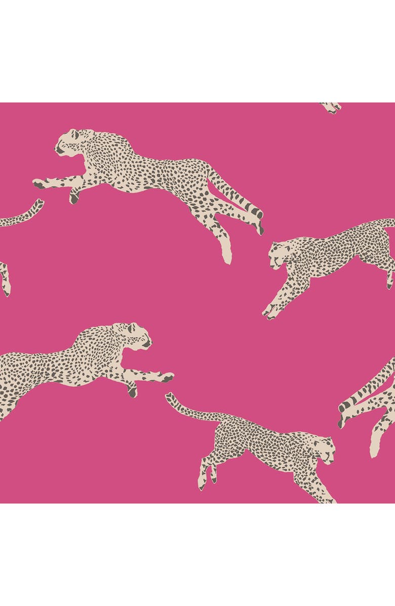 Wallpops Cheetah Print Wallpaper, Main, color, Pink