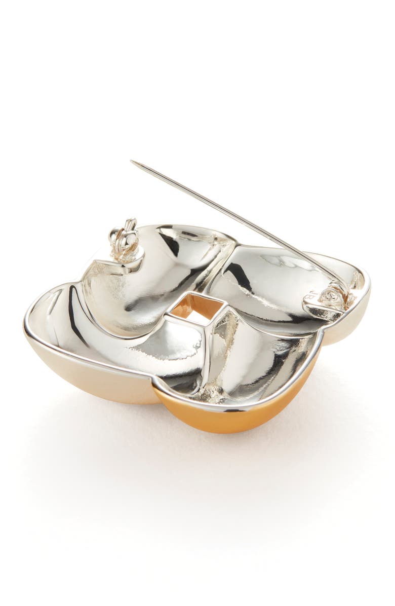 JENNY BIRD Woven Square Brooch, Alternate, color, Two-Tone