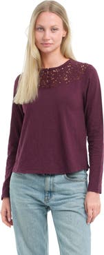WILT Clothing Lace Yoke Henley Tee