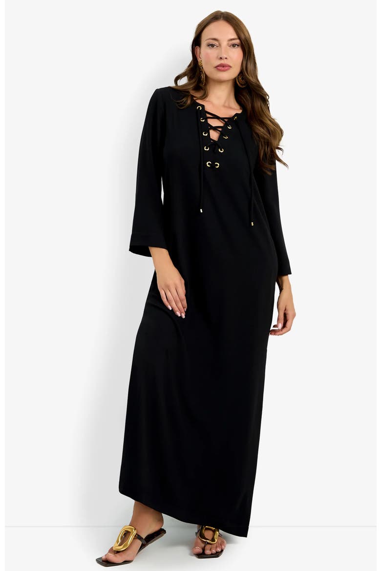 Catamaran Dress, Main, color, Black