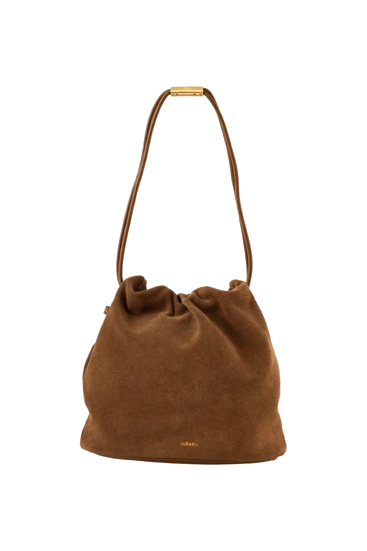 Leather Pouch Bag with Crab Claw, Alternate, color, Caramel