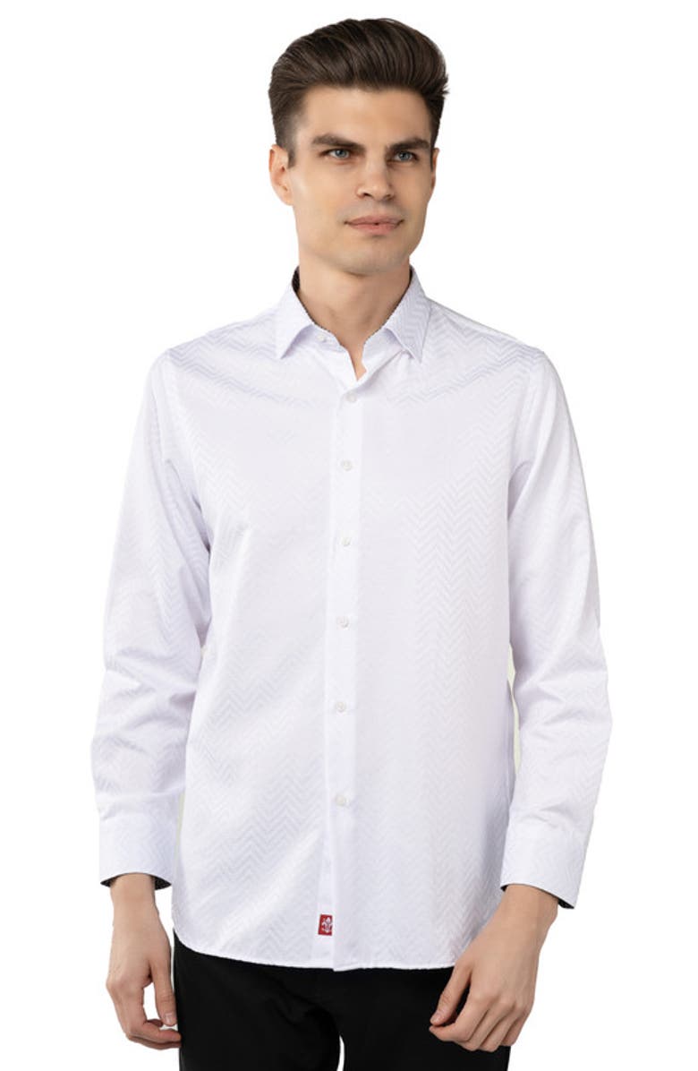 Luchiano Visconti Jacquard Tetris Box Shirt, Main, color, 