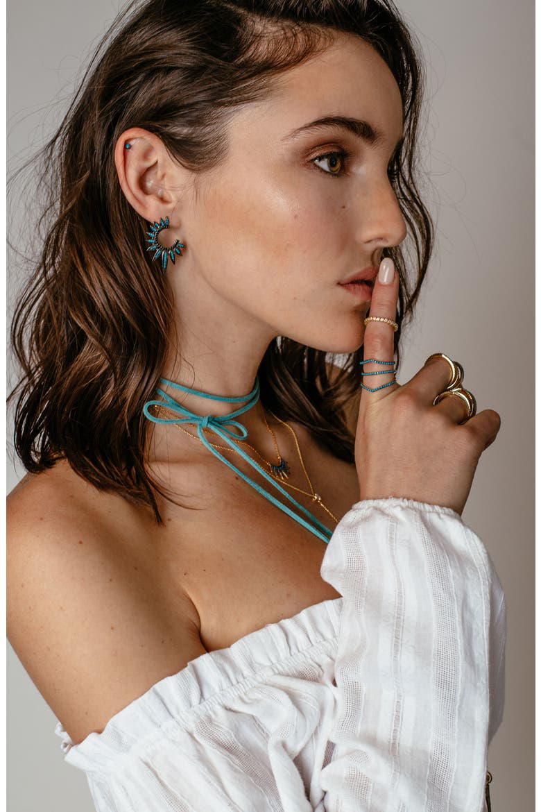Obviously Amazing Earrings, Alternate, color, PAVE TURQUOISE
