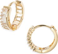 Nordstrom Trillion Cubic Zirconia Huggie Hoop Earrings