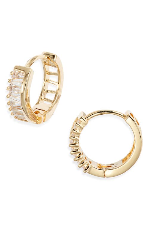Nordstrom Trillion Cubic Zirconia Huggie Hoop Earrings In Gold