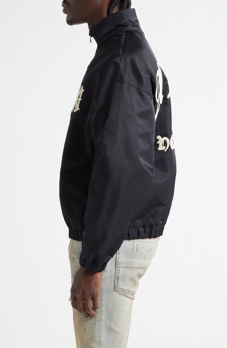 AMIRI Hollywood Logo Appliqué Blouson Jacket, Alternate, color, Black