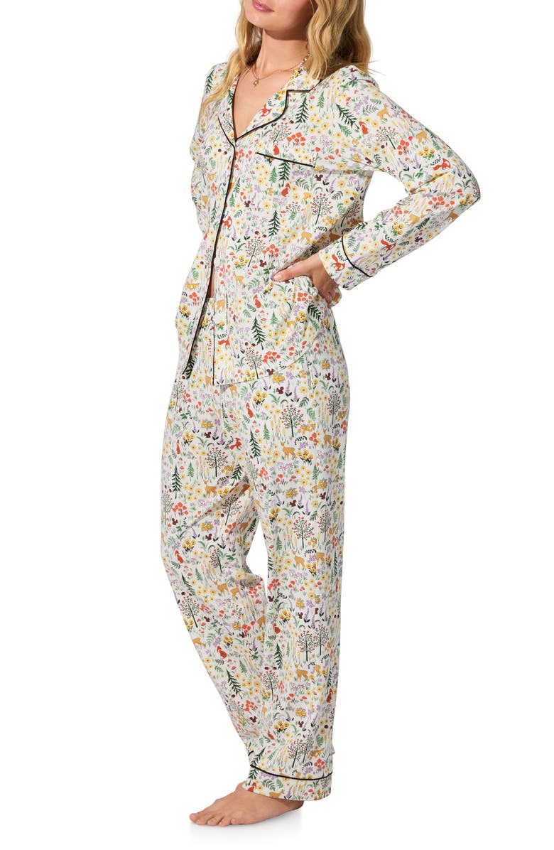BedHead Pajamas Print Long Sleeve Stretch Organic Cotton Jersey Pajamas, Alternate, color, 