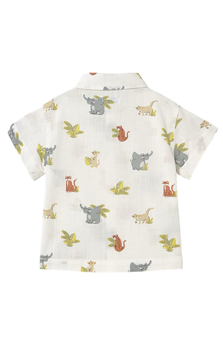 Mayoral Jungle Short Sleeve Buttondown Shirt, Alternate, color, Natural