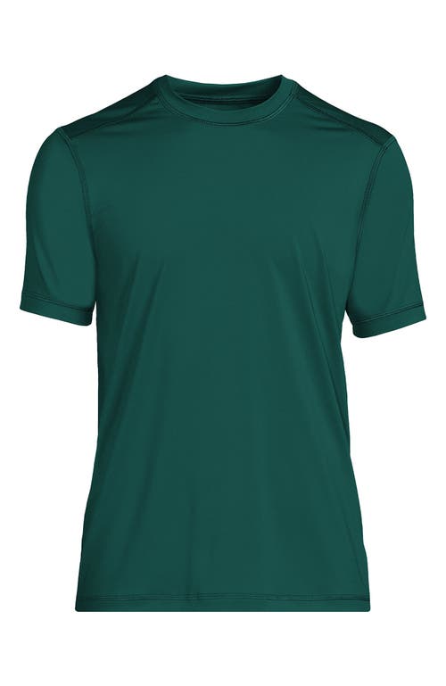 Lands' End Short Sleeve Swim Tee Rash Guard In Green
