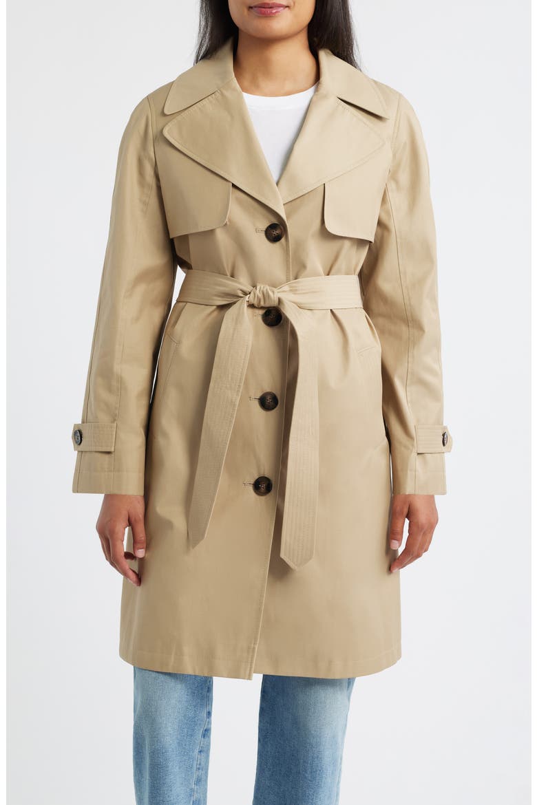 Water Resistant Cotton Blend Trench Coat, Main, color, BIRCH TAN