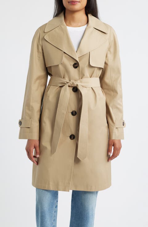 Water Resistant Cotton Blend Trench Coat