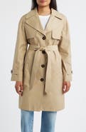 Via Spiga Water Resistant Cotton Blend Trench Coat