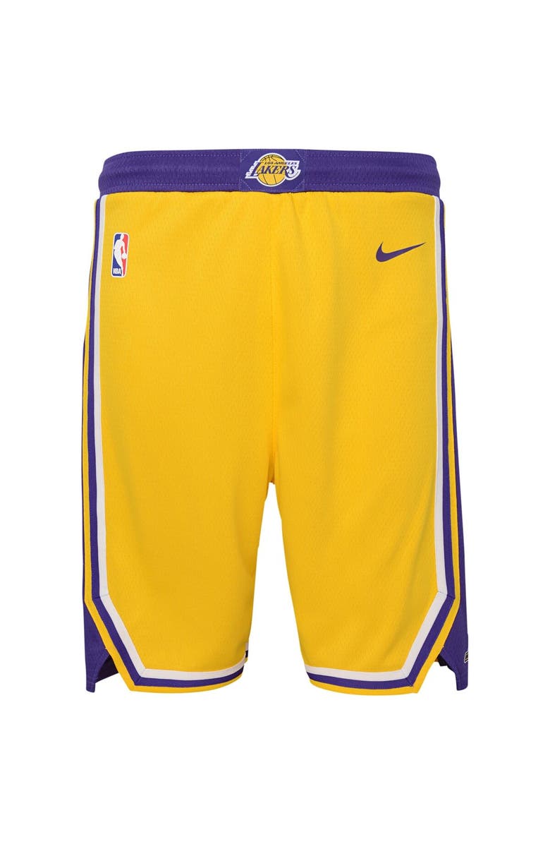 Nike Youth Nike Gold Los Angeles Lakers Icon Edition Mesh Performance Swingman Shorts, Main, color, Gold