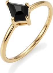 Adornia 14k Gold Plated Onyx Kite Ring