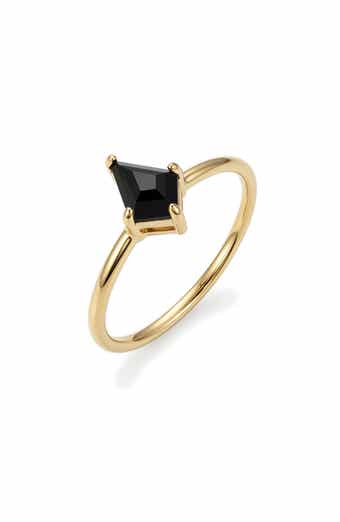 14k Gold Plated Onyx Kite Ring