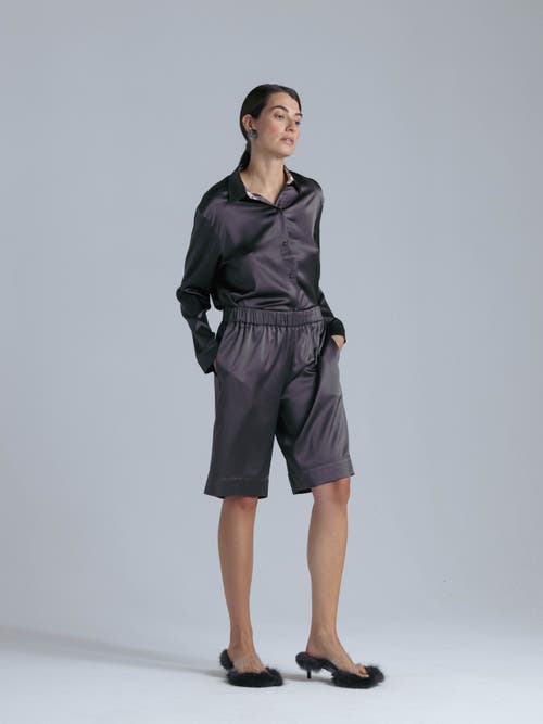 Alas Silk Bermuda Shorts In Gray