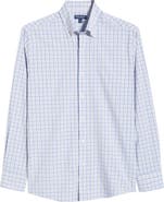 Peter Millar Canal Tailored Fit Check Performance Poplin Button-Down Shirt