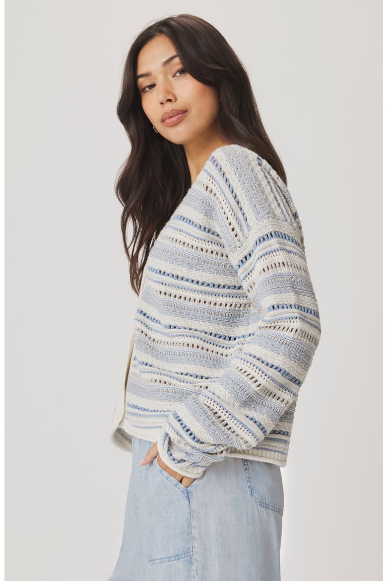 Addison Stripe Cardigan, Alternate, color, COUNTRY AIR BEIGE