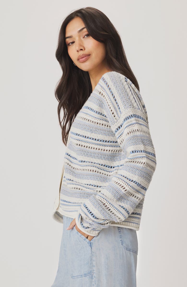 Splendid Addison Stripe Cardigan, Alternate, color, Country Air Beige