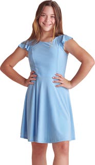 Un Deux Trois Flutter Sleeve Dress