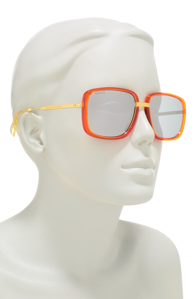 Gucci 61mm Rectangle Sunglasses, Alternate, color,