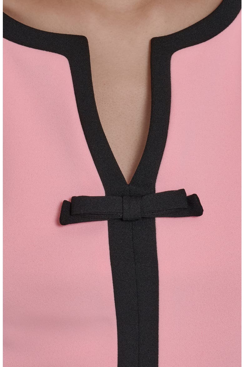 Sleeveless Scuba Crepe Dress, Alternate, color, ALMOND BLOSSOM BLACK