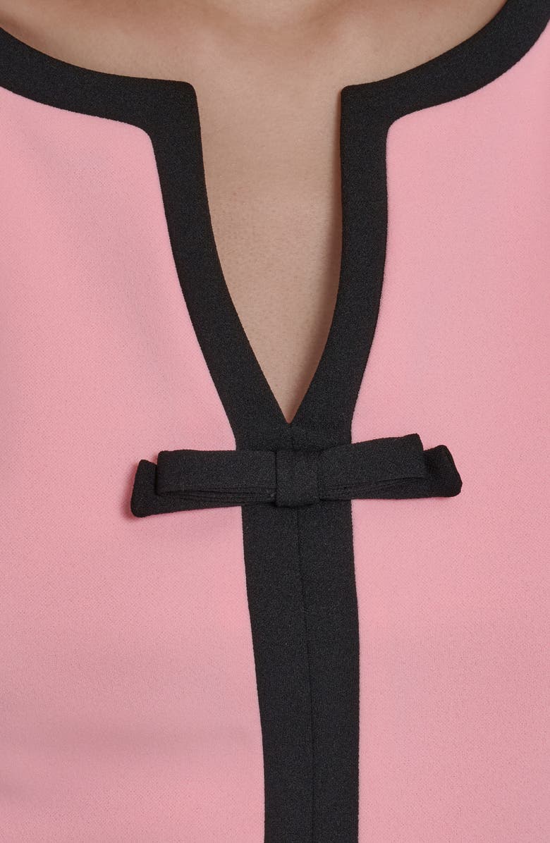 KARL LAGERFELD Sleeveless Scuba Crepe Dress, Alternate, color, Almond Blossom Black