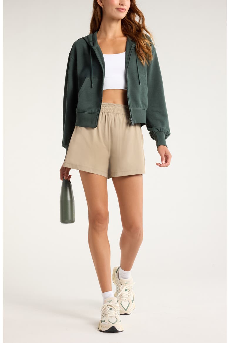 Go Easy Terry Zip Hoodie, Alternate, color, GREEN TIMBER