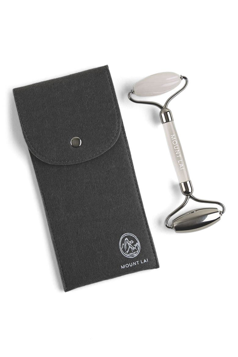 Vitality Qi White Jade & Stainless Steel Dual-Action Facial Roller, Alternate, color, WHITE