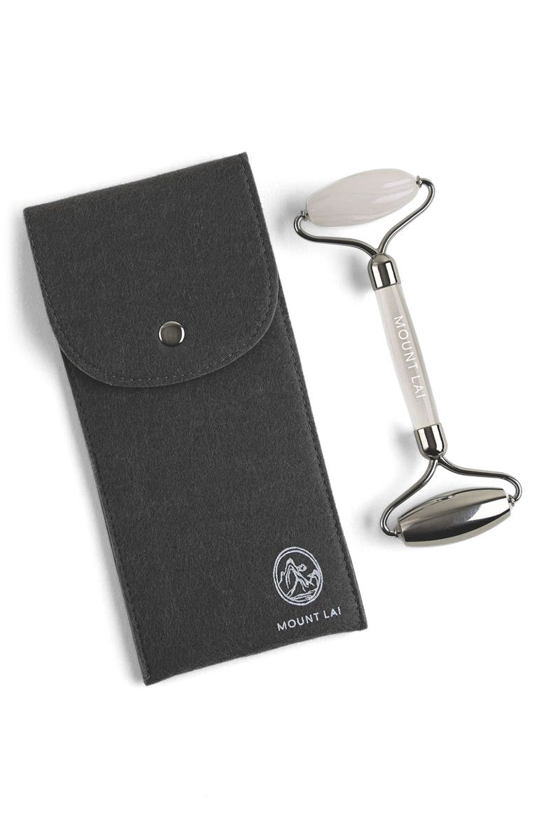 MOUNT LAI Vitality Qi White Jade & Stainless Steel Dual-Action Facial Roller, Alternate, color, White