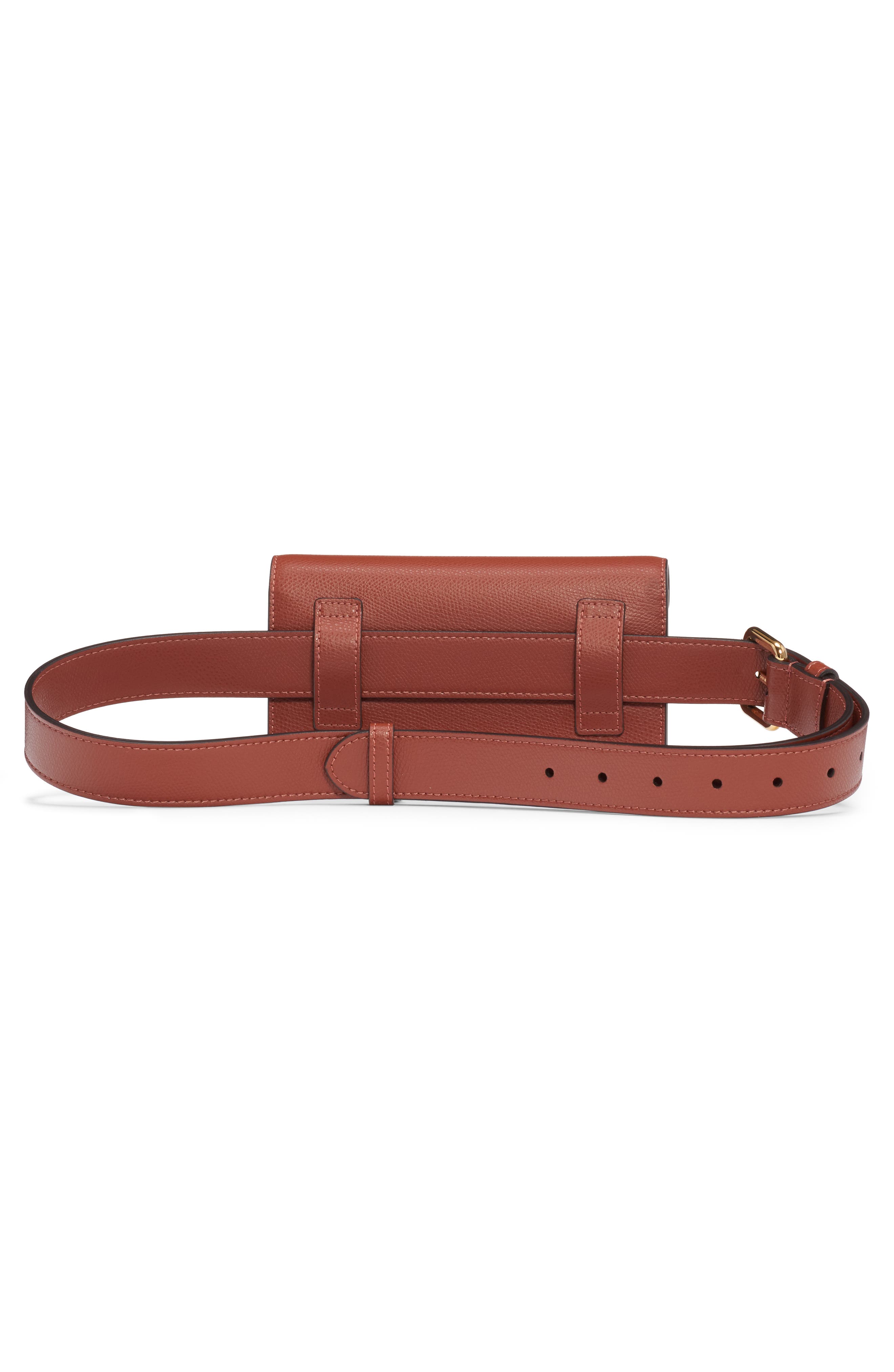 Fendi Logo Leather Belt Bag, Alternate, color, 