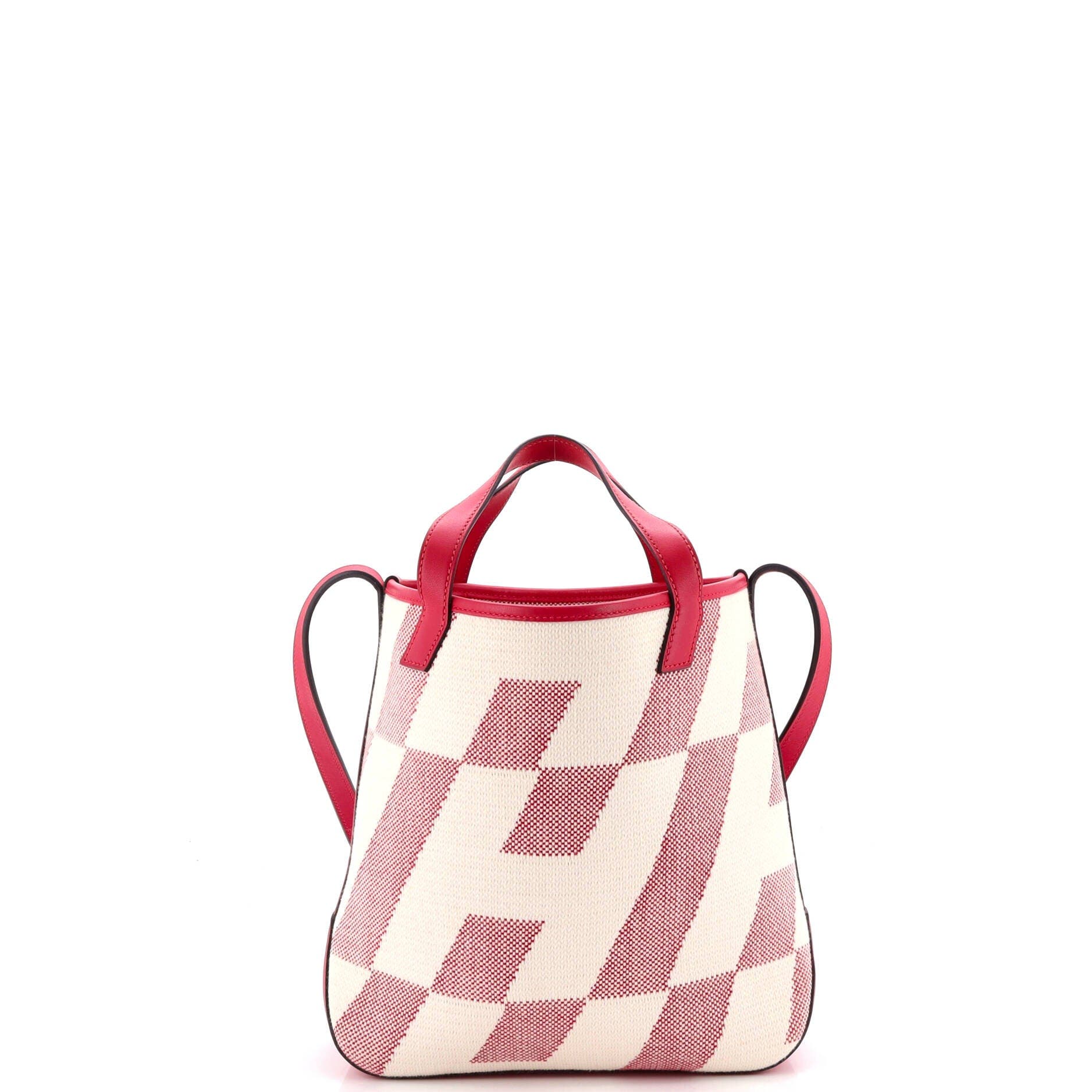 Cabas H en Biais Tote Canvas with Leather 27, Alternate, color, Pink