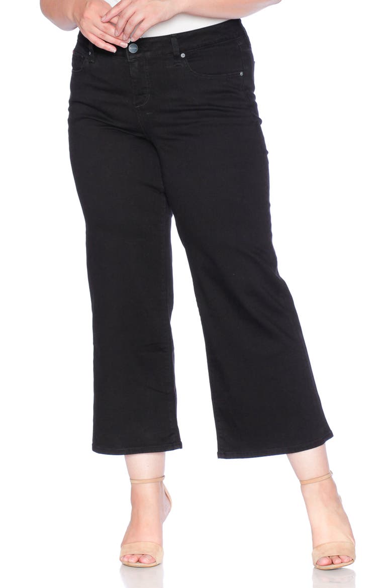 Wide Leg Crop Jeans, Main, color, SOLID BLACK