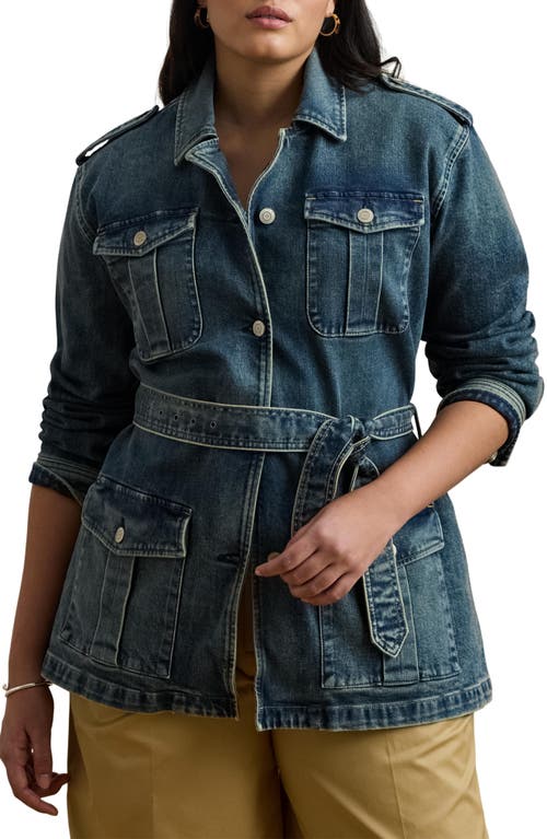 Ralph Lauren Women's Belted Denim Field Jacket In Blue