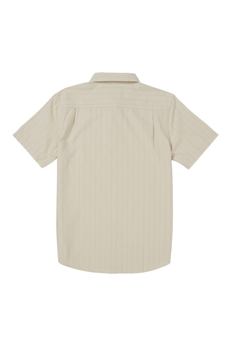 Dobby Stripe Classic Short Sleeve Cotton Button-Up Shirt, Alternate, color, BONE WHITE