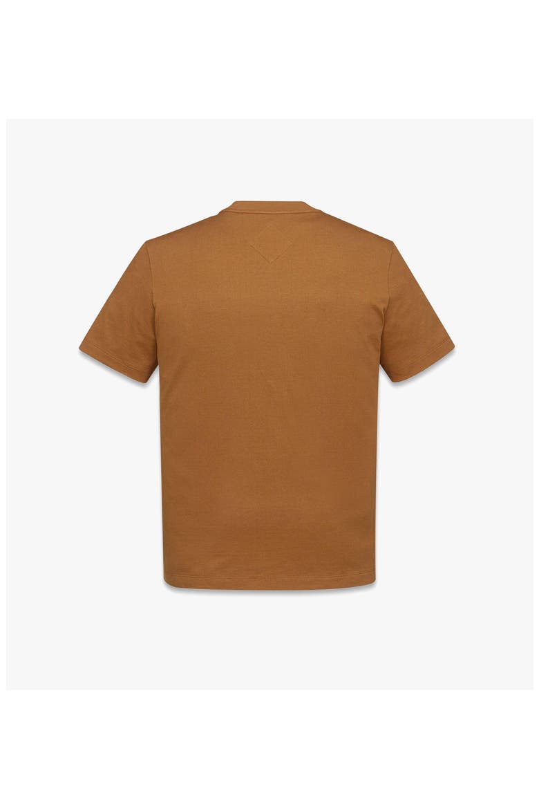 Essential Logo Pocket T-Shirt in Organic Cotton, Alternate, color, Cognac