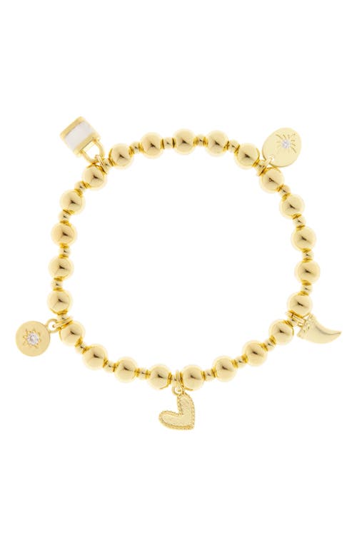 Marlyn Schiff Multi Charm Ball Chain Stretch Bracelet