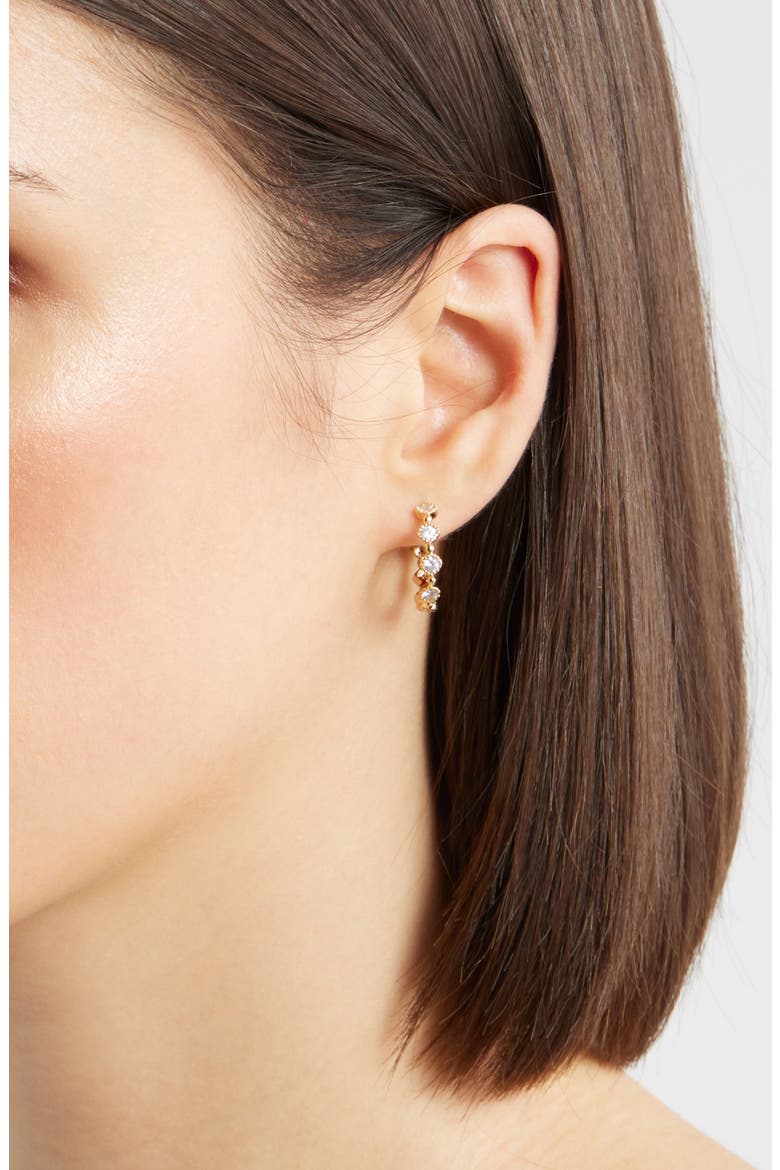 Nova Star Huggie Hoop Earrings, Alternate, color, GOLD