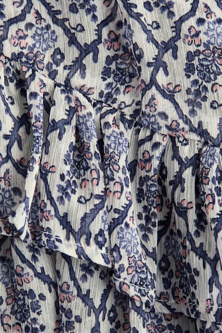 Flounce-trimmed Dress, Alternate, color, Cream/floral